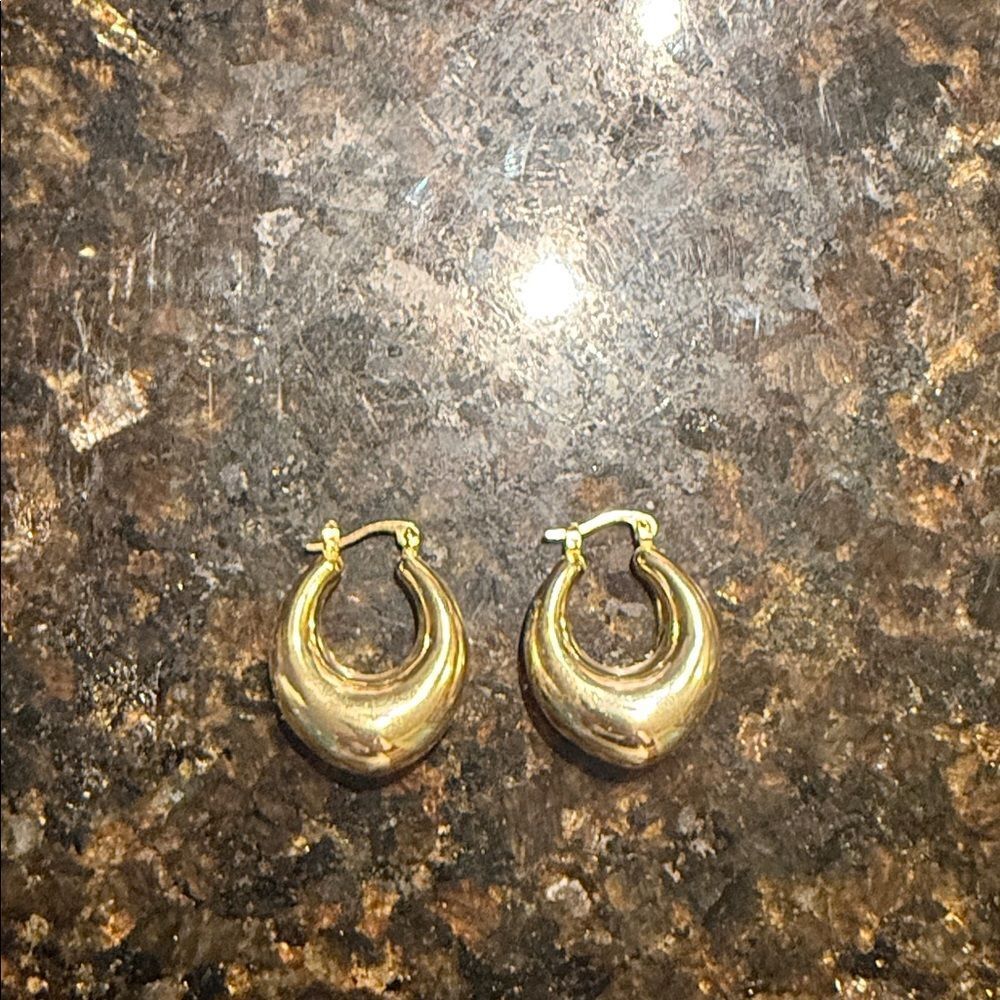 Elegant Gold Plated Hoop Earrings LIKE NEW - Beautiful Earrings